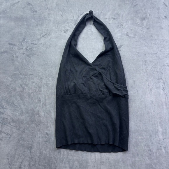 Old Navy Tops - Old Navy Womens XL Black Ribbed Halter Top Surplice Neck Sleeveless Open Back